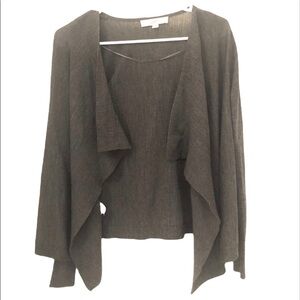 2/$30 - Loft - Gray Draped Open Front Cardigan Lightweight Waterfall Sweater